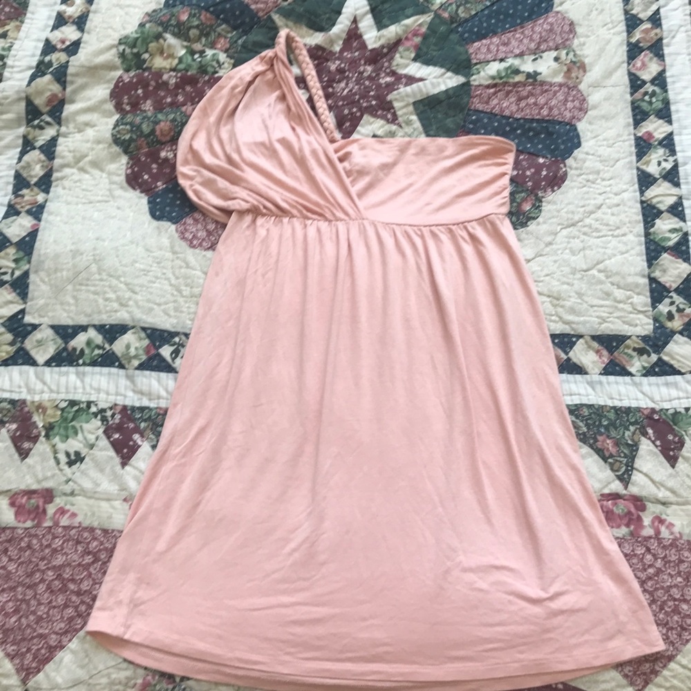 Arden b rose colored super soft one shoulder dress